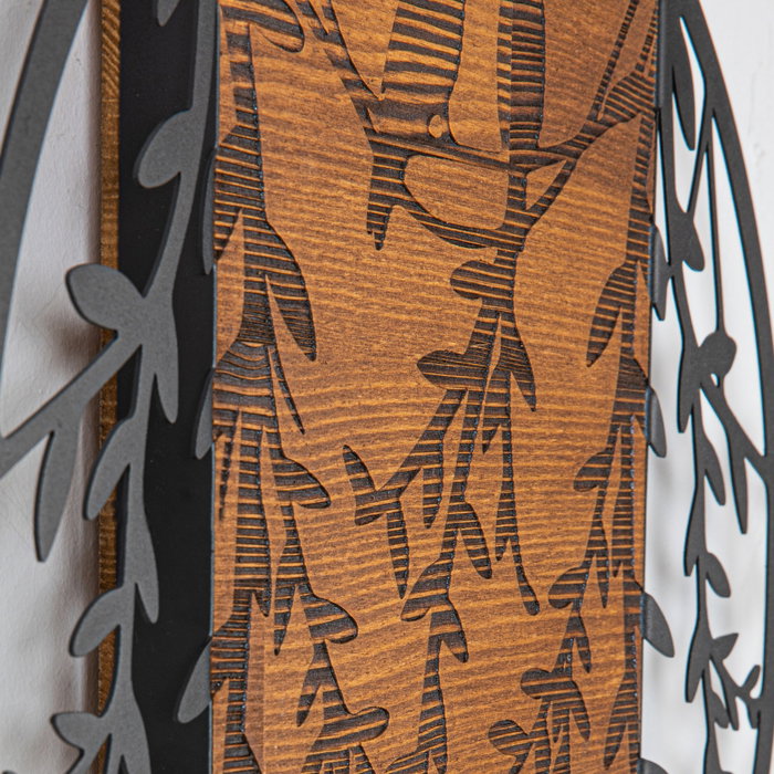 Wallity Birds In Love 1 Escultura de pared Negro y Nogal